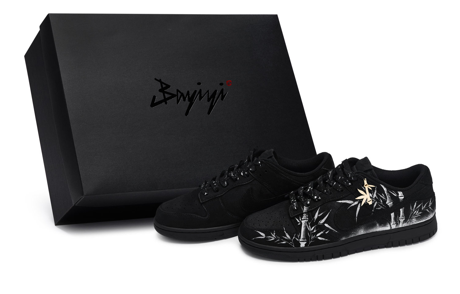 

Dunk Retro SE 811 производство, Бамбуковый Лист Слушая Волны, специальная коробка для обуви Low top Skateboard Shoes Unisex Nike, черный серебряный