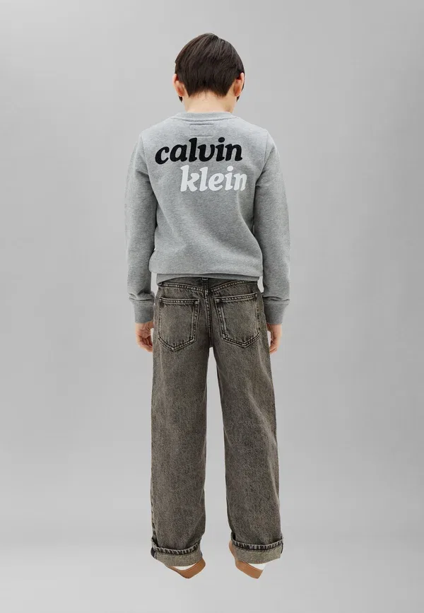 Свитшот Calvin Klein Jeans Seasonal logo front back, средне-серый меланж