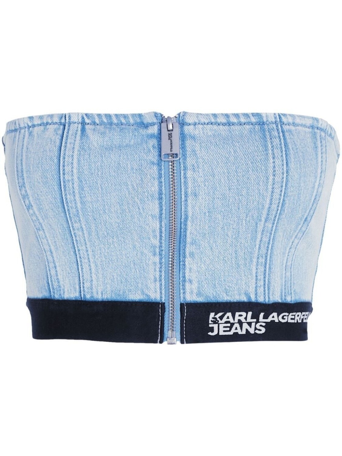 

Karl Lagerfeld Jeans укороченный джинсовый топ с логотипом, синий