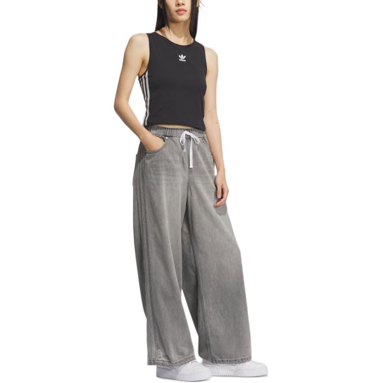 SS25 SOFT DENIM ADJUSTABLE JOGGERS Jeans Women's Adidas Originals, серый — фото 2