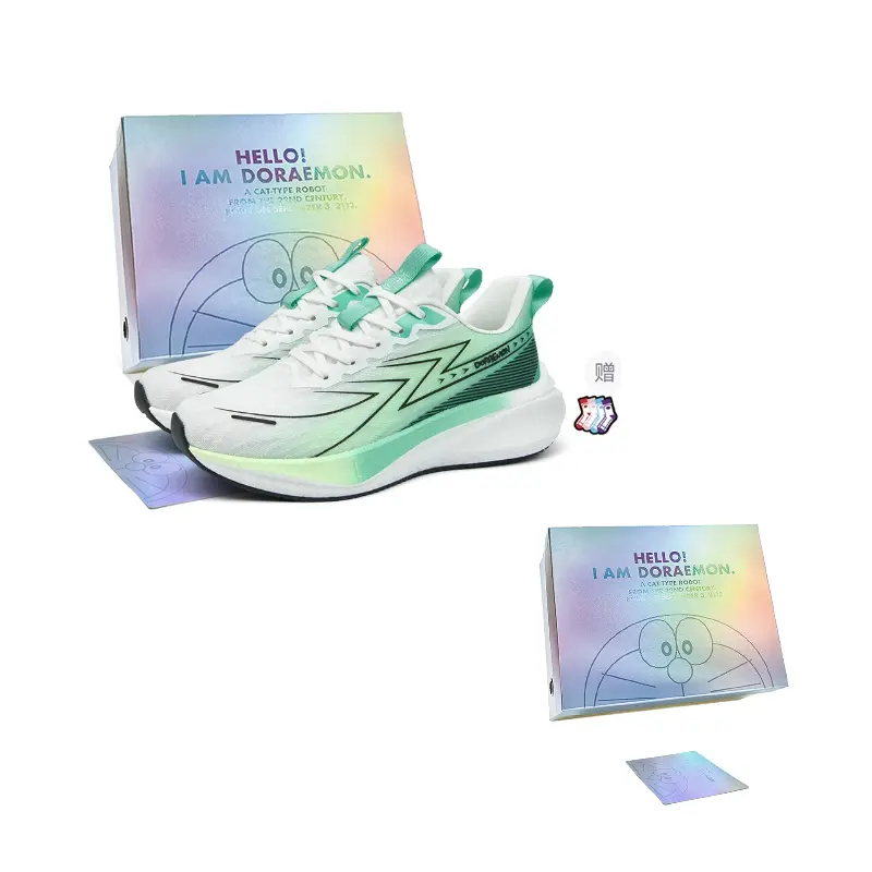 

Doraemon Дораэмон Низкие кроссовки для бега унисекс - травянисто-зелёный [коробка]+модные носки, цвет Grass Green[Box]+Trendy Socks