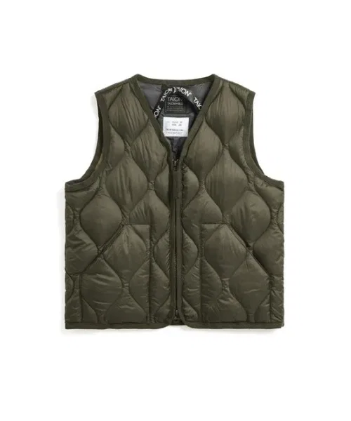 Детский жилет MILITARY V-NECK W-ZIP DOWN VEST TAION тёмно-оливковый