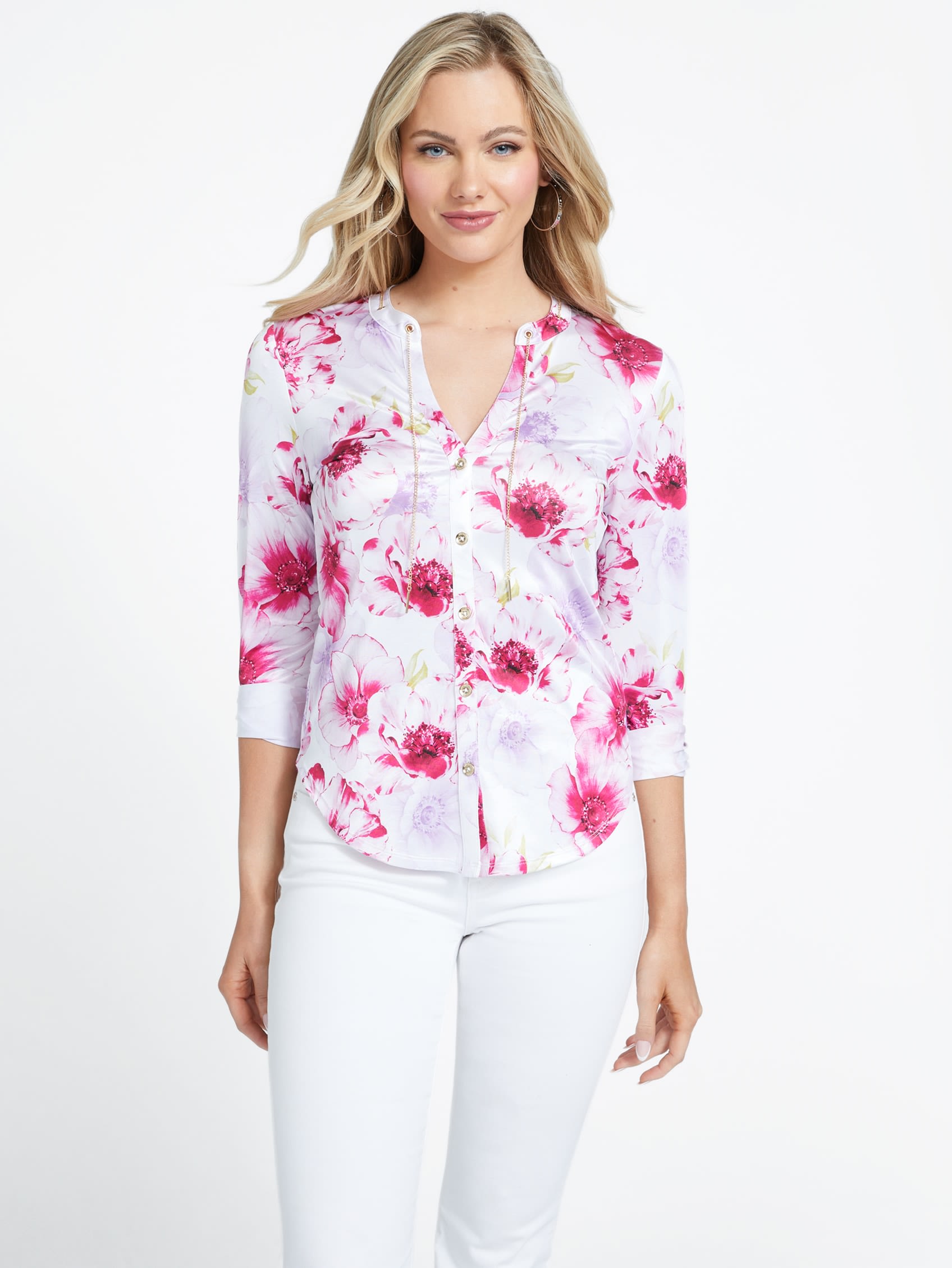

Топ с принтом Мэдди Guess Factory, цвет pure white multi