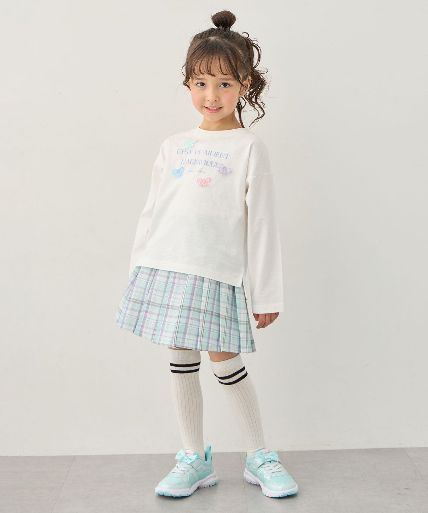 Футболка с длинными рукавами и принтом логотипа [100% хлопок] ANY KIDS, Off-white [001] — фото 3