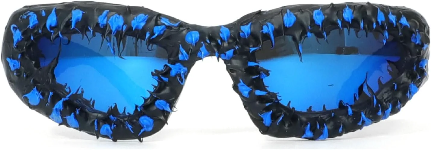 

Солнцезащитные очки Melrose Punk для мужчин, в стиле Y2K, хип-хоп, ретро, ​​забавные, для вечеринок, преувеличенные, женские, защитные очки 04029, Blue Black Blue