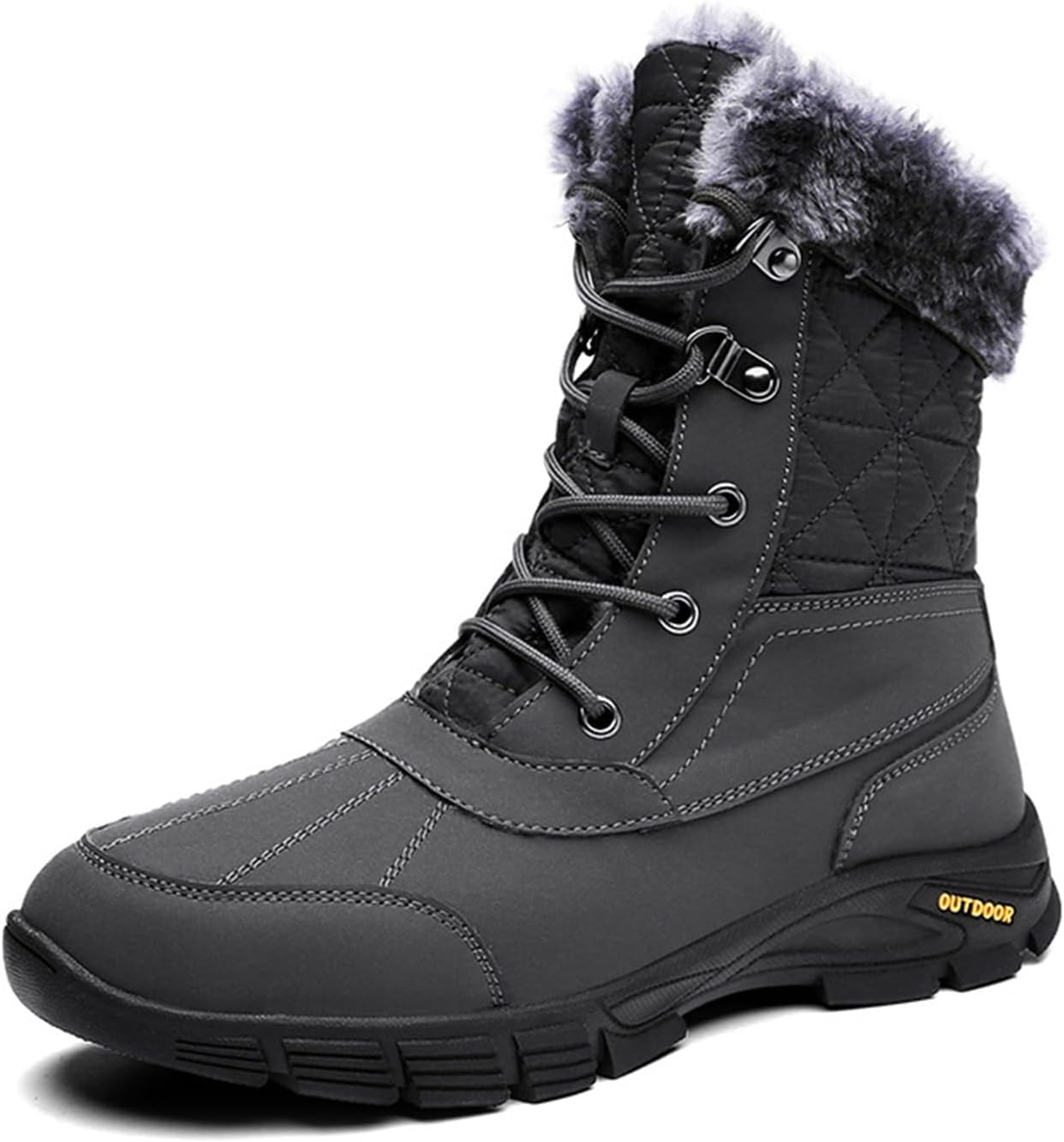 

Мужские зимние ботинки OXNGEOS с утеплителем и меховой подкладкой, высокие, на шнуровке, комфортные, легкие, износостойкие, противоскользящие, для зимнего отдыха на открытом воздухе и пеших походов, серый