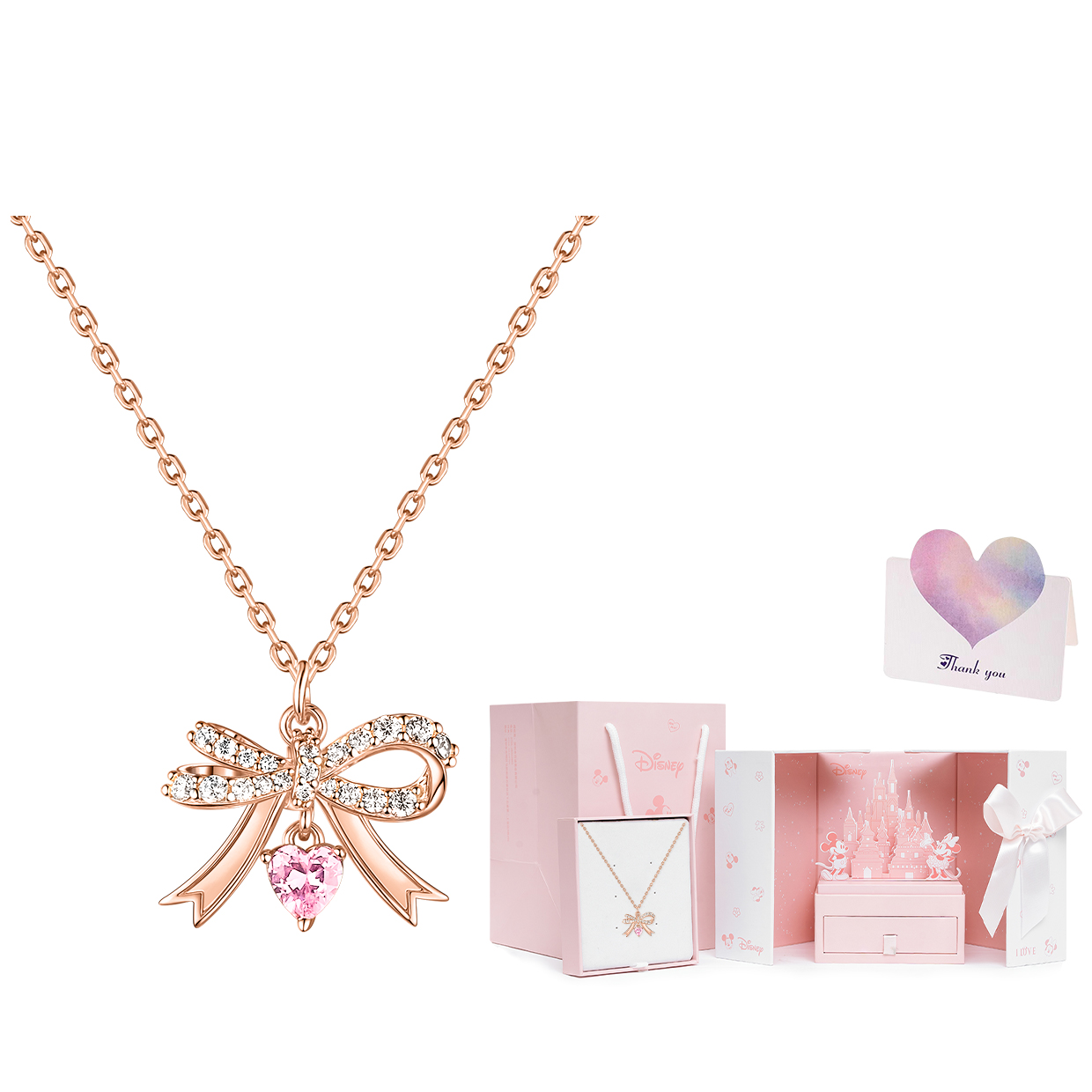 

Disney Женская цепочка на ключицу из серебра 925 пробы с кубическим цирконием "Принцесса"