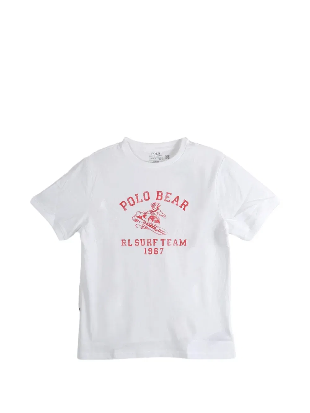 Футболка с графическим принтом в виде медведя поло Polo Ralph Lauren Kids, белый