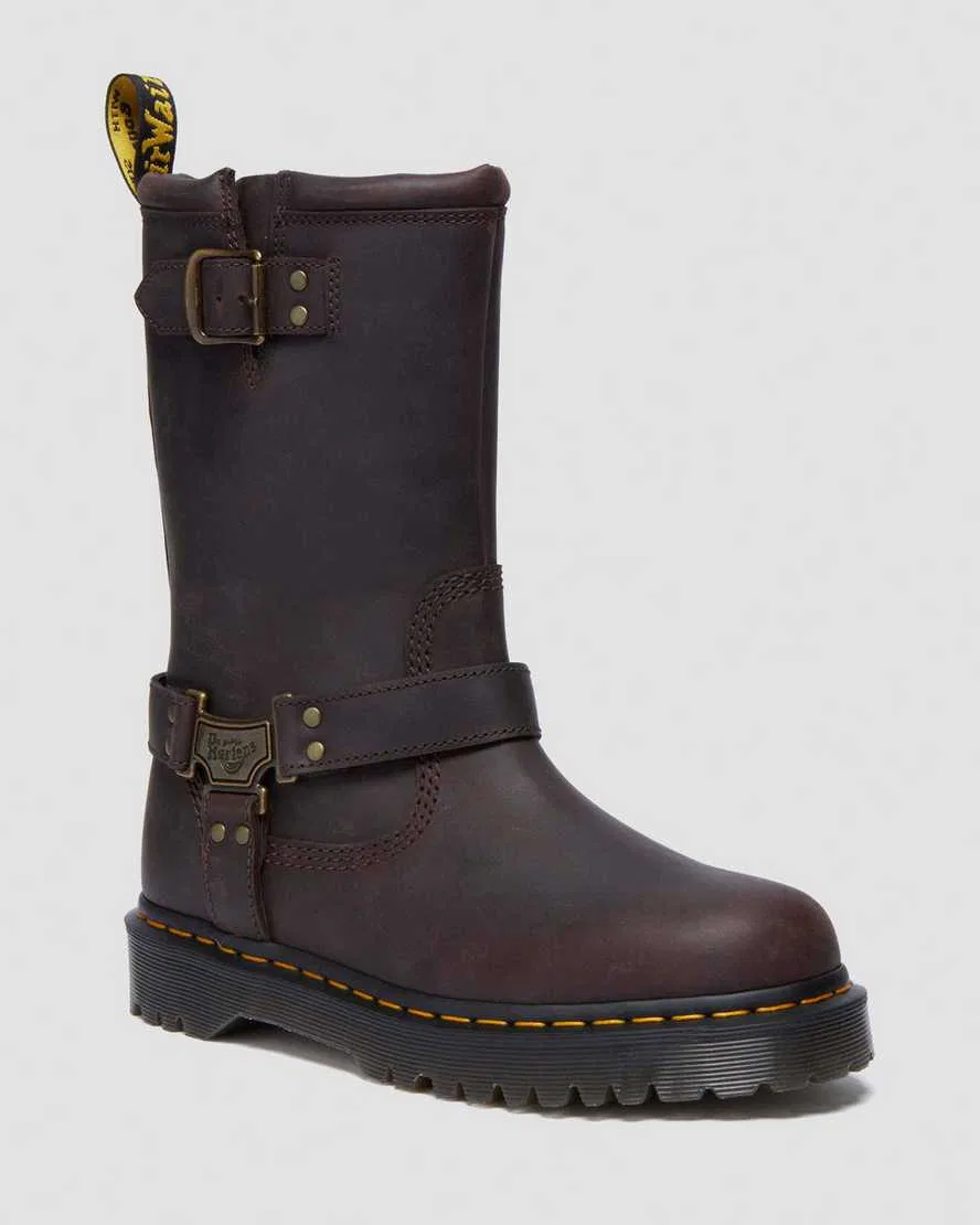 Кожаные байкерские ботинки Anistone Hi Dr Martens, коричневый