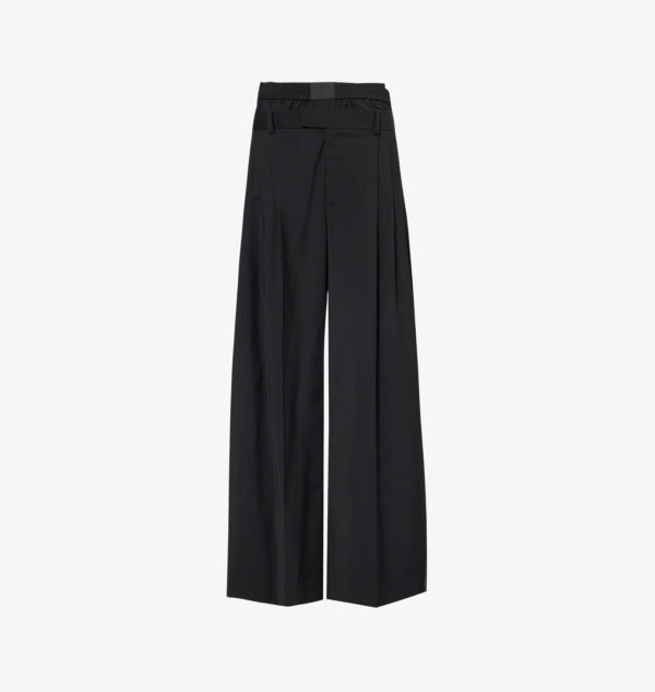 

Широкие брюки-боксеры со складками из смеси шерсти Alexander Wang, черный