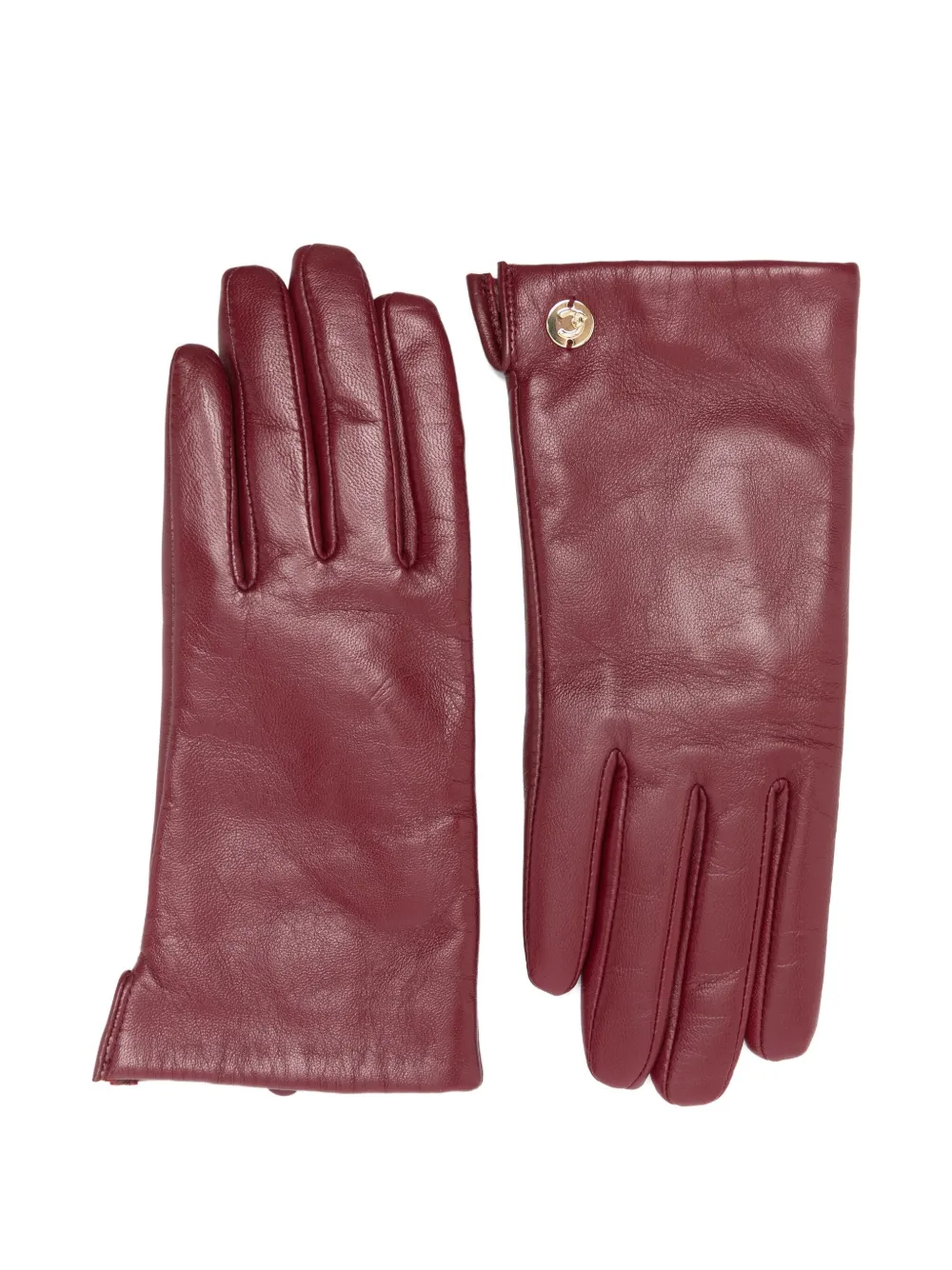 

Кожаные перчатки с пуговицами Coccinelle, красный