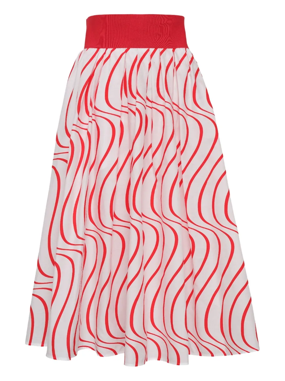 

Юбка с принтом и складками Msgm, красный