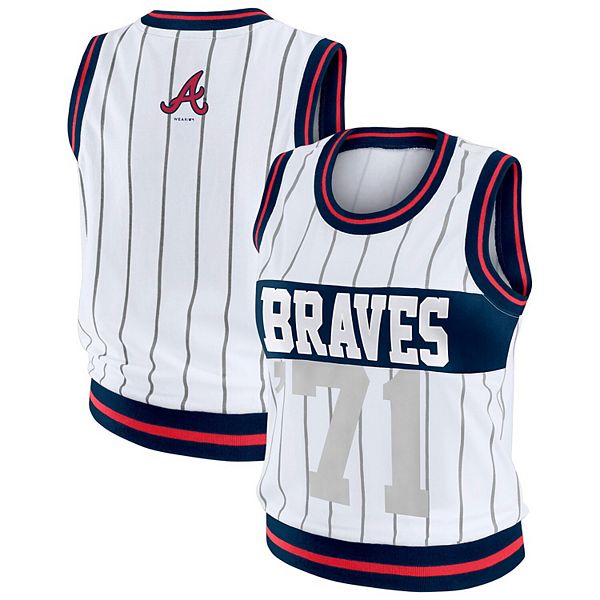 

Женский белый спортивный топ Atlanta Braves Wear By Erin Andrews