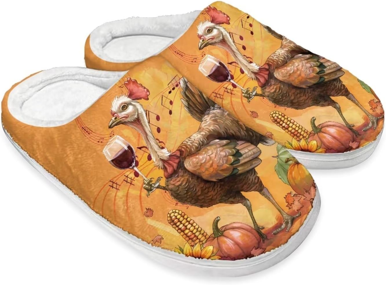 

Домашние тапочки Buxolandt Holiday Thanksgiving для женщин и мужчин- мягкие теплые тапочки для спальни, Thanksgiving Turkey