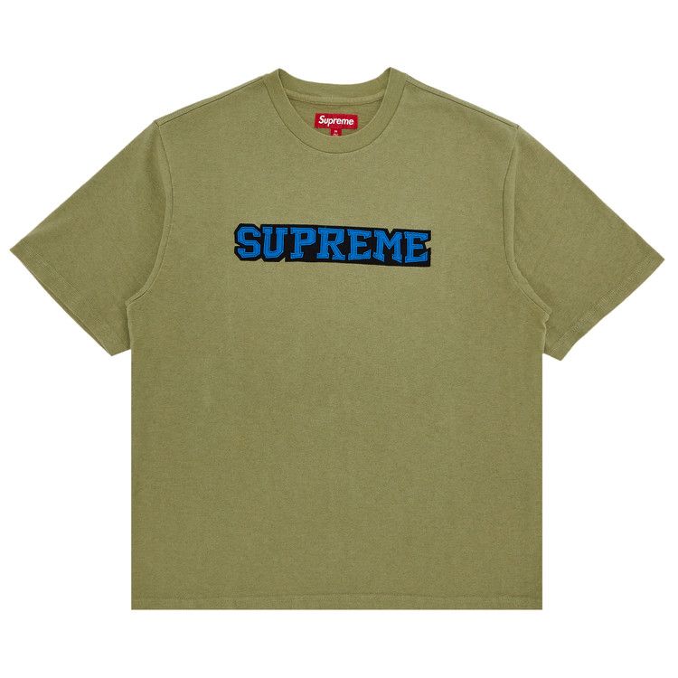 

Топ Supreme Satin Appliqué Short-Sleeve Top, Light Olive