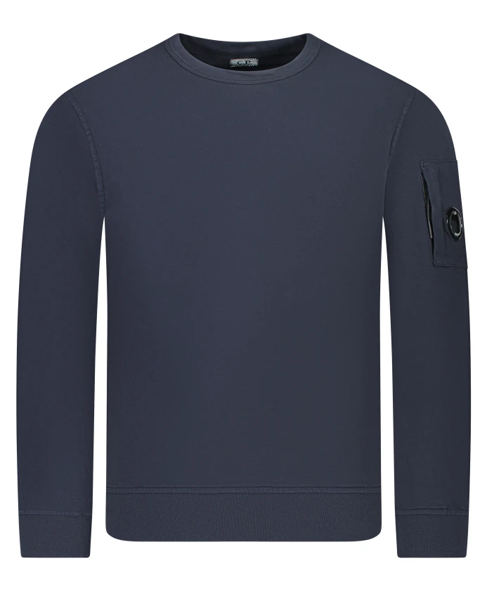 

Легкая флисовая толстовка с круглым вырезом и линзой C.P. Company, синий