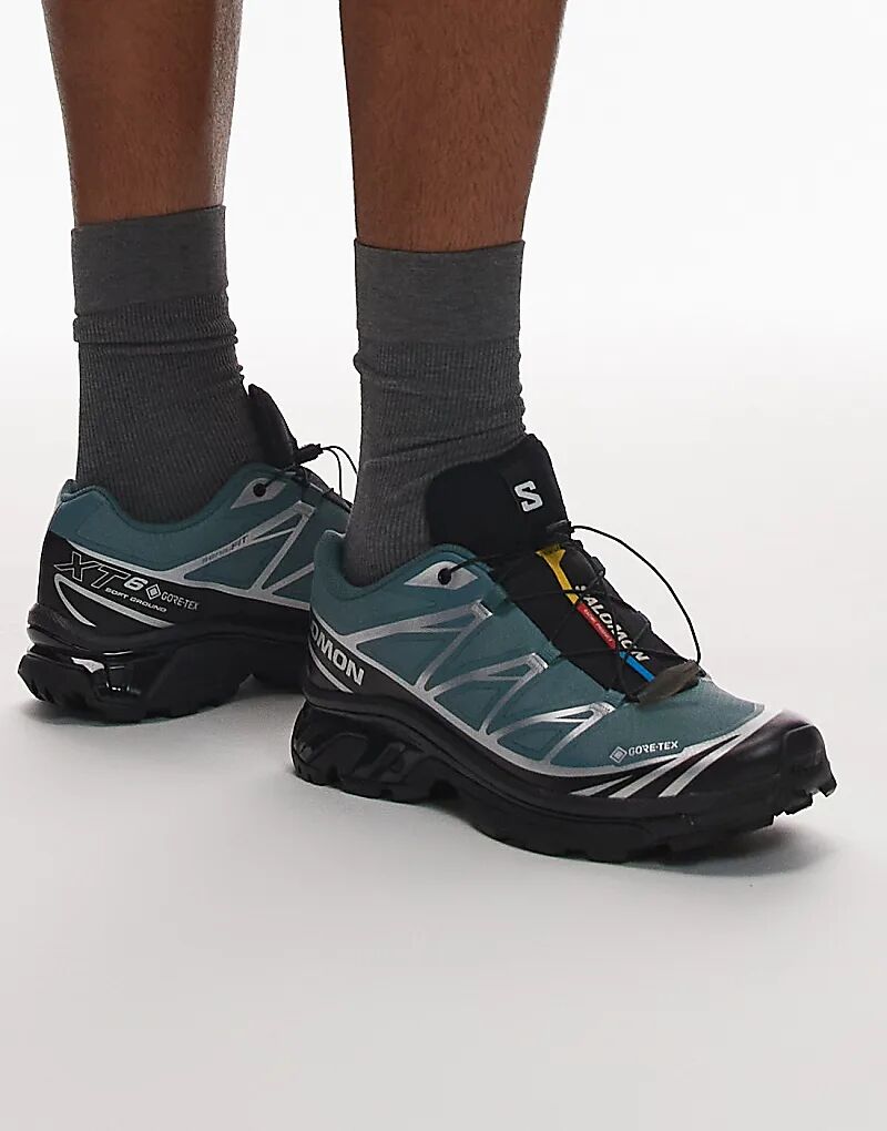 Кроссовки Salomon XT-6 GTX в североатлантическом зеленом и серебристом цветах