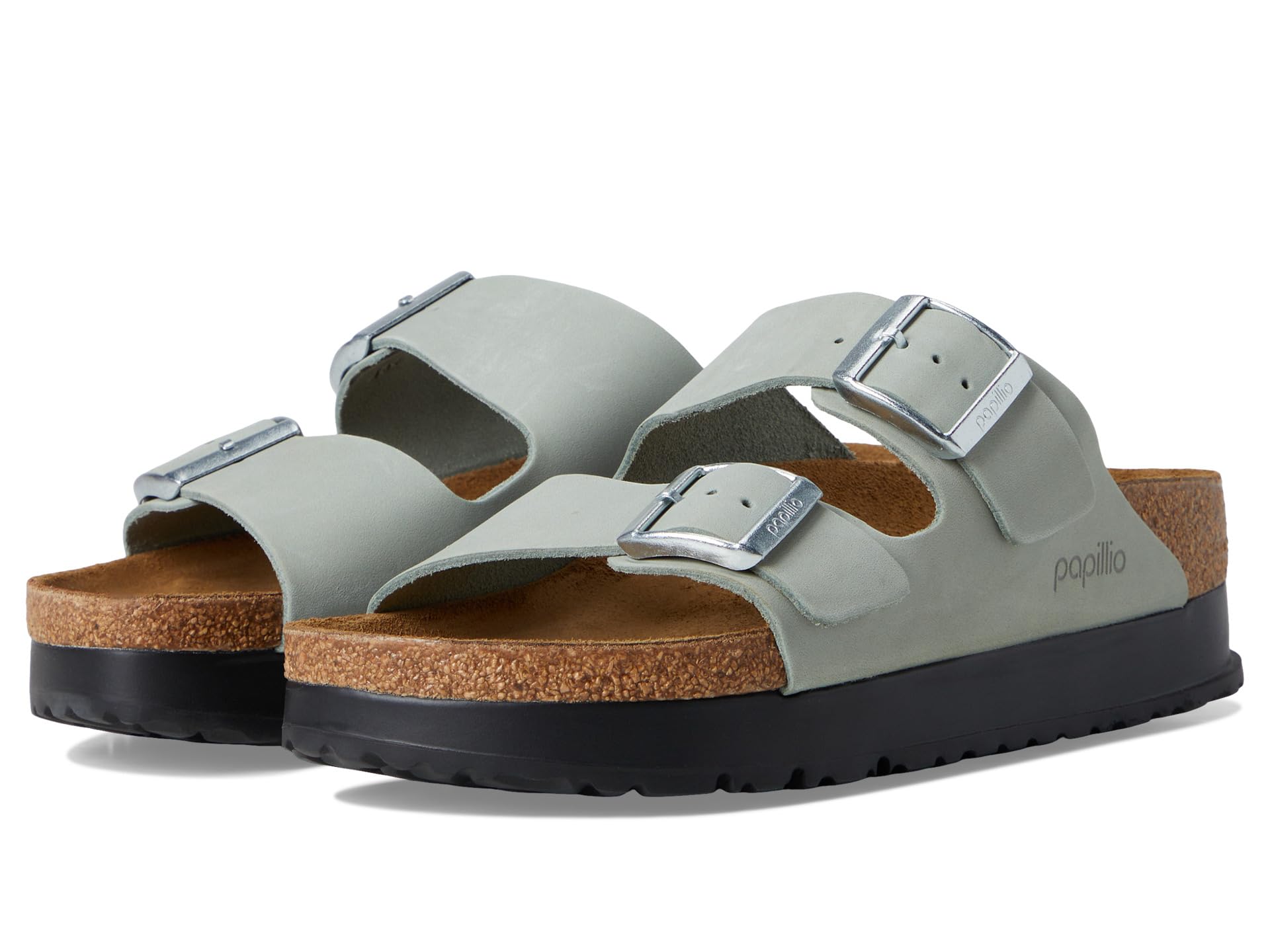 Сандалии Birkenstock Papillio By Birkenstock Arizona Platform Sandal - Nubuck, Pure Sage