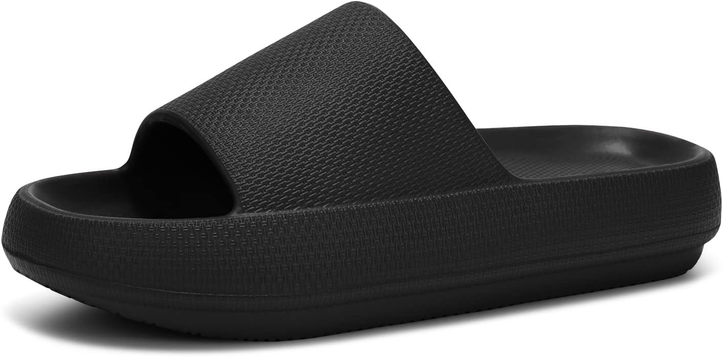 

Сланцы Dirk для женщин и мужчин, подушечные шлепанцы, тапочки для душа с амортизирующей подошвой, черный