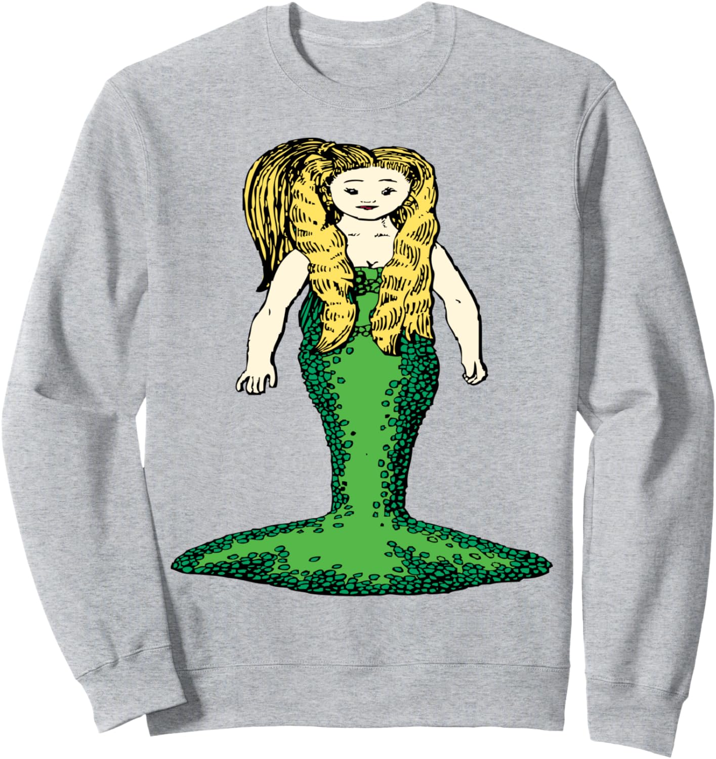 

Толстовка «Блондинка-русалка», серая (серый меланж) Fashion Tees