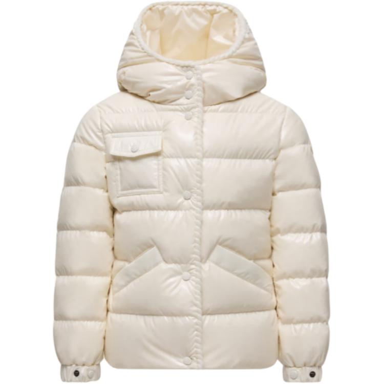 Пуховик Glareins с опушкой и капюшоном детский Moncler, белый