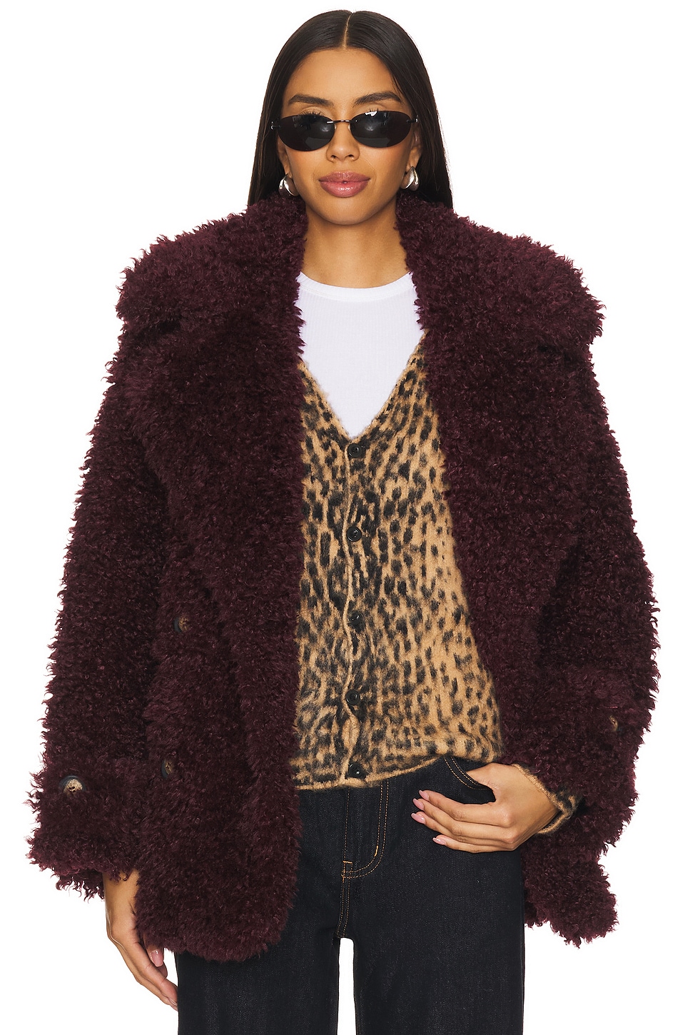 

Пальто из искусственного меха sophie Free People, фиолетовый