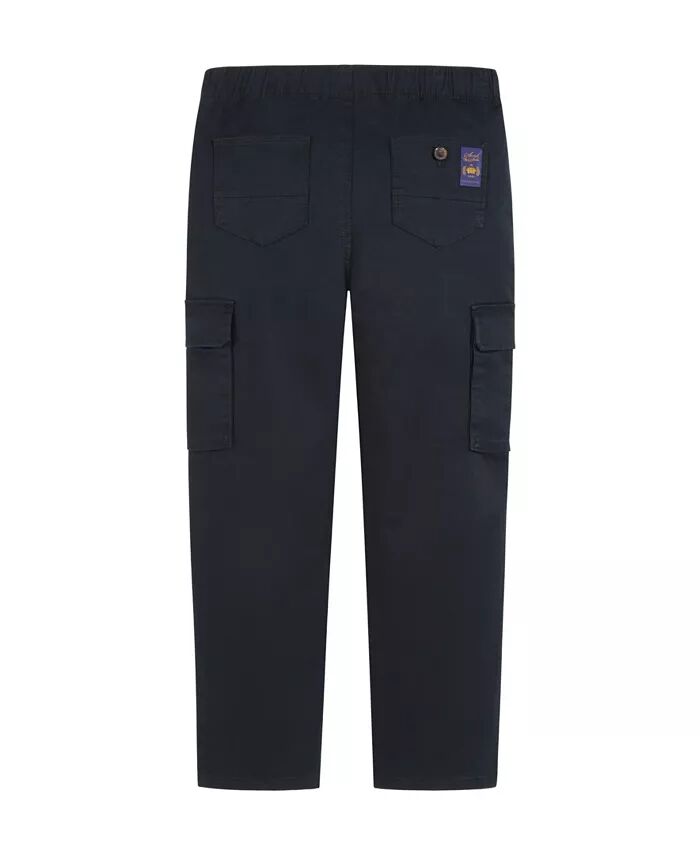Брюки из эластичного хлопкового твила для больших мальчиков SCOTCH & SODA, черный — фото 2