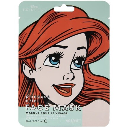 

Маска для лица Disney Ariel Mermaid, увлажняющая и успокаивающая тканевая маска для питания кожи и красивого цвета лица, 30 г, Mad Beauty