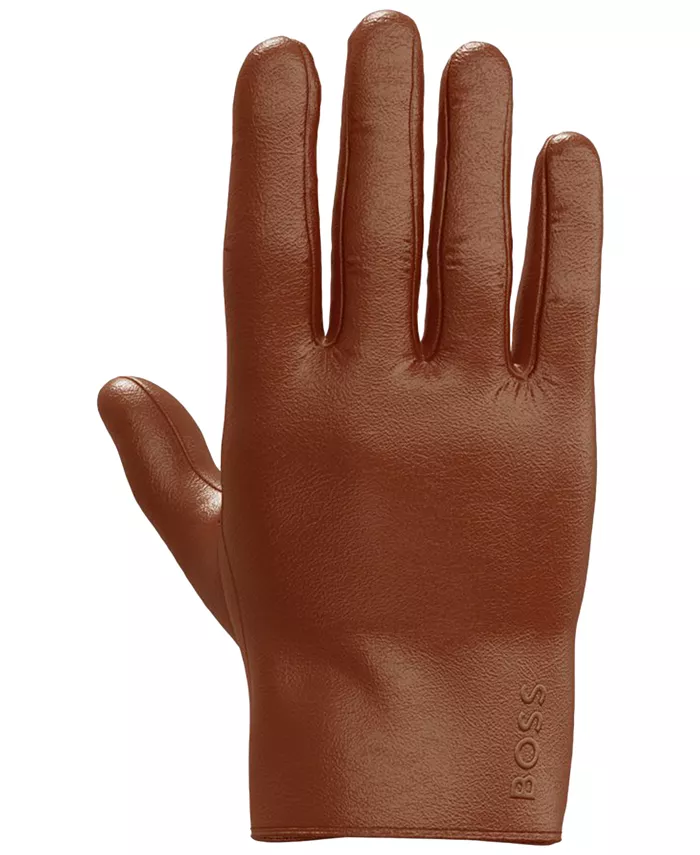 

Мужские перчатки с логотипом Hugo Boss, коричневый