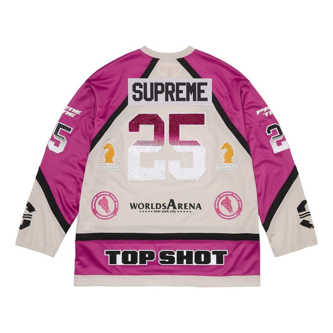 Хоккейная майка Supreme со стразами, светло-серый цвет — фото 2