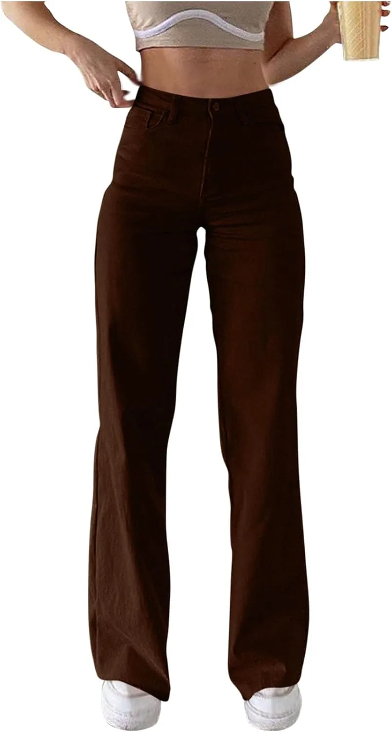 

Джинсы женские High Waisted Straight Wide Leg с эффектом Tummy Control