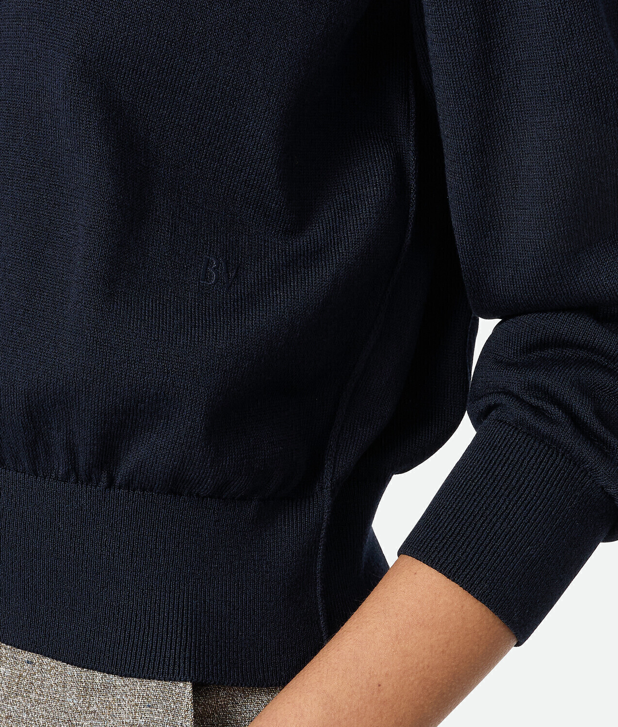 Cotton and viscose twinset BOTTEGA VENETA, темно-синий — фото 4