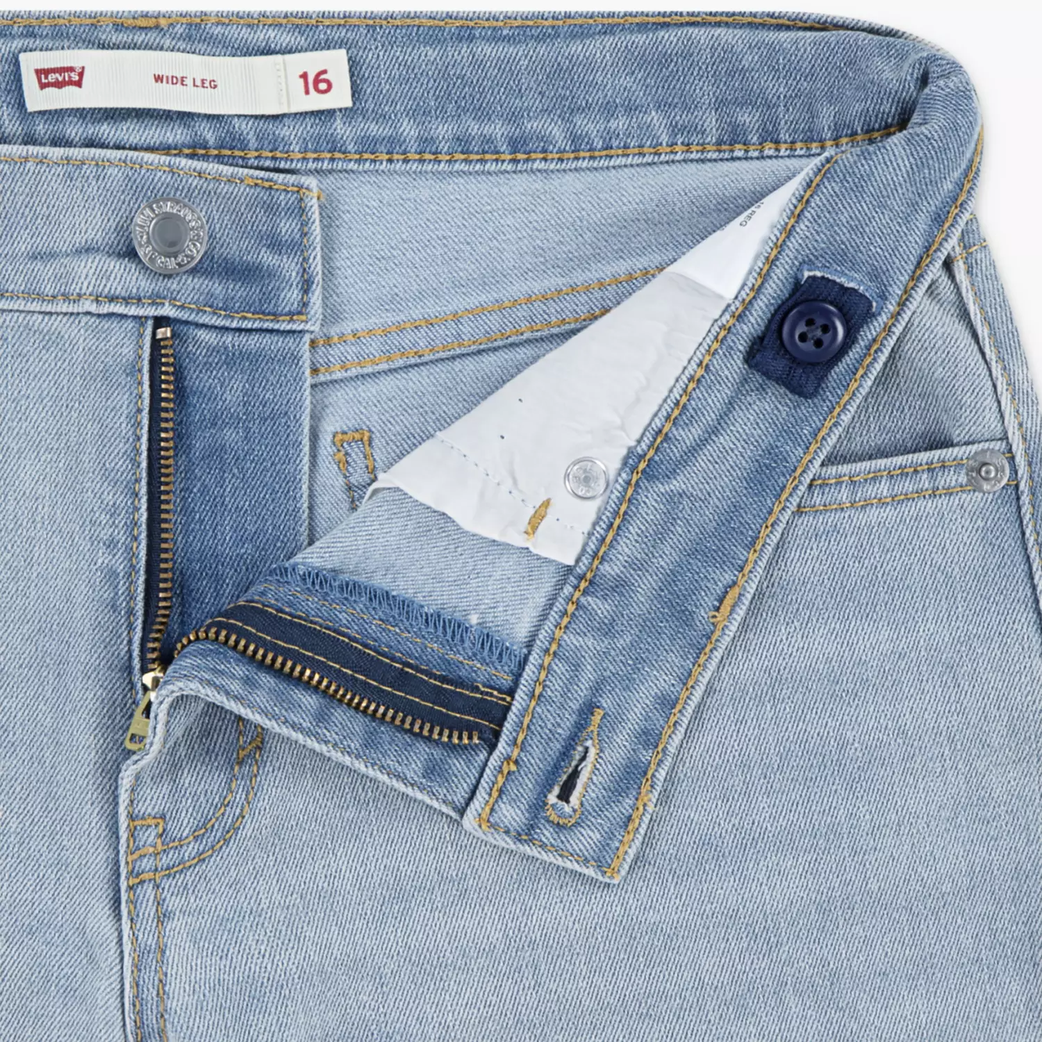 Широкие джинсы для девочек 7-16 лет Levi's, цвет Bauhaus Blues - Medium Wash — фото 3
