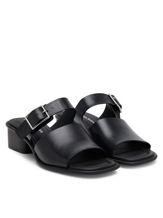 Мюли Heel Square Mg Buckle Lth YW0YW01701 Calvin Klein Jeans, черный — фото 2