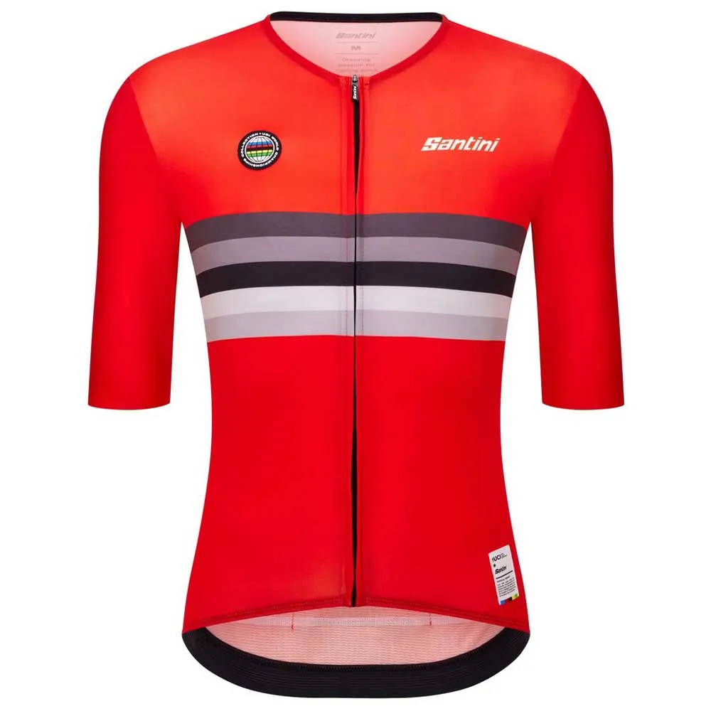 

Джерси Santini UCI World Champion Switzerland 2025 short sleeve, красный