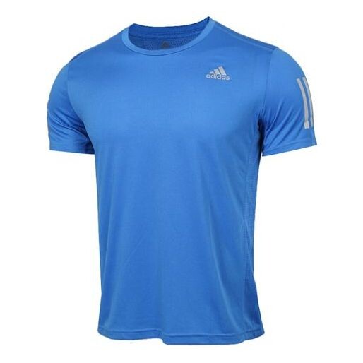 

Футболка own the run sports short sleeve tee 'blue grey' Adidas, синий