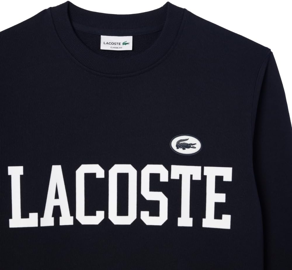 Lacoste мужской свитер классического кроя с крупной надписью спереди, Abysm — фото 3