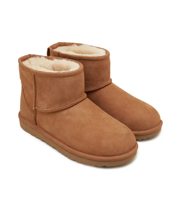 Кожаные зимние ботинки детские классические мини II Ugg, коричневый — фото 2