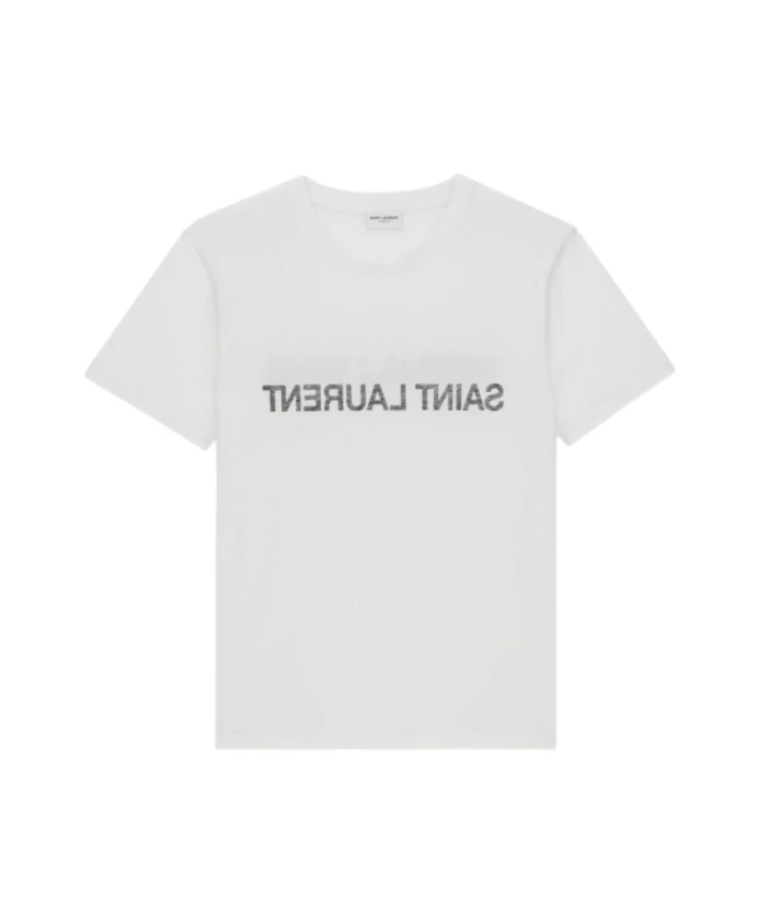 

Футболка с обратным логотипом Saint Laurent, белый