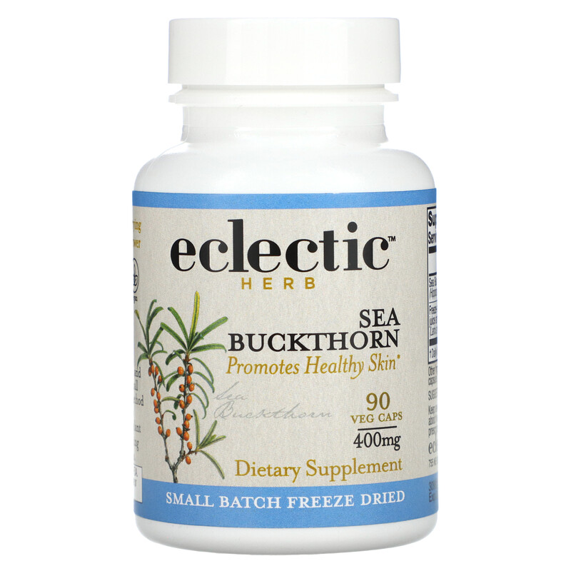 

Eclectic Herb, сублимированная облепиха, 400 мг, 90 растительных капсул