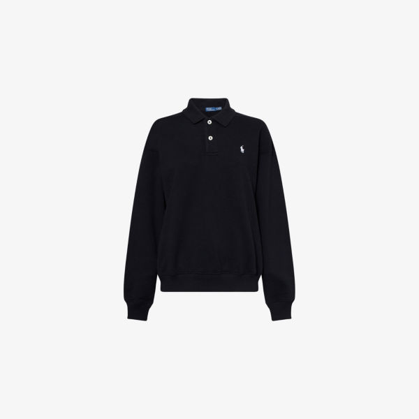 

Поло-толстовка Polo Ralph Lauren с длинным рукавом и вышивкой, черный