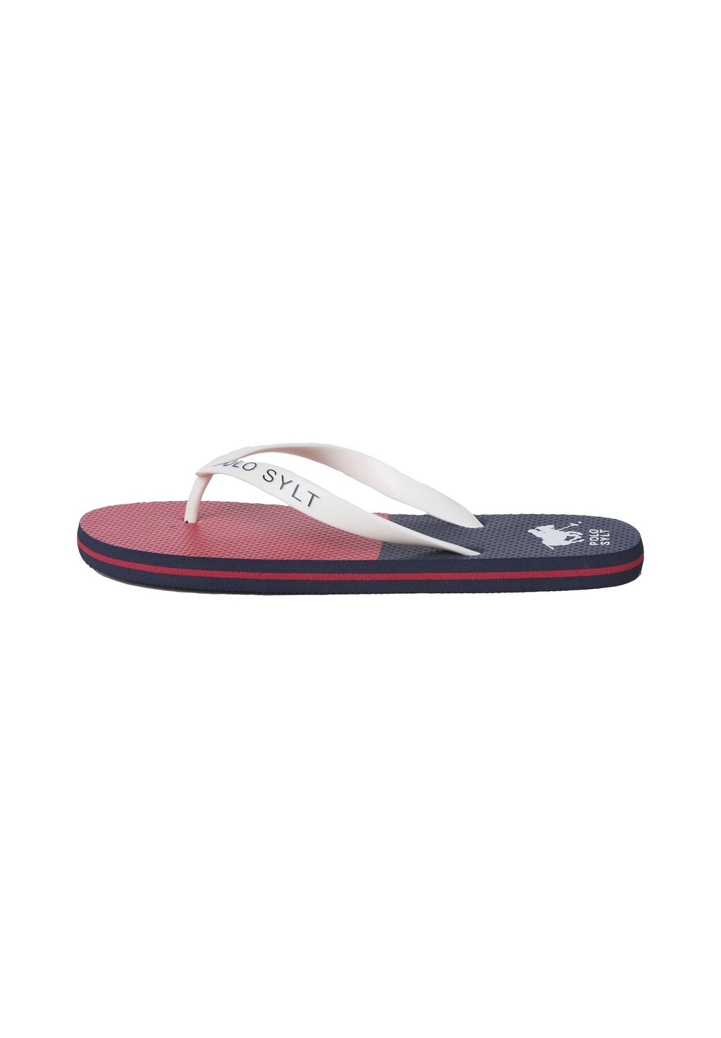 Пляжные сандалии унисекс с дизайном этикетки POLO SYLT, цвет Dark Blue Dark Red