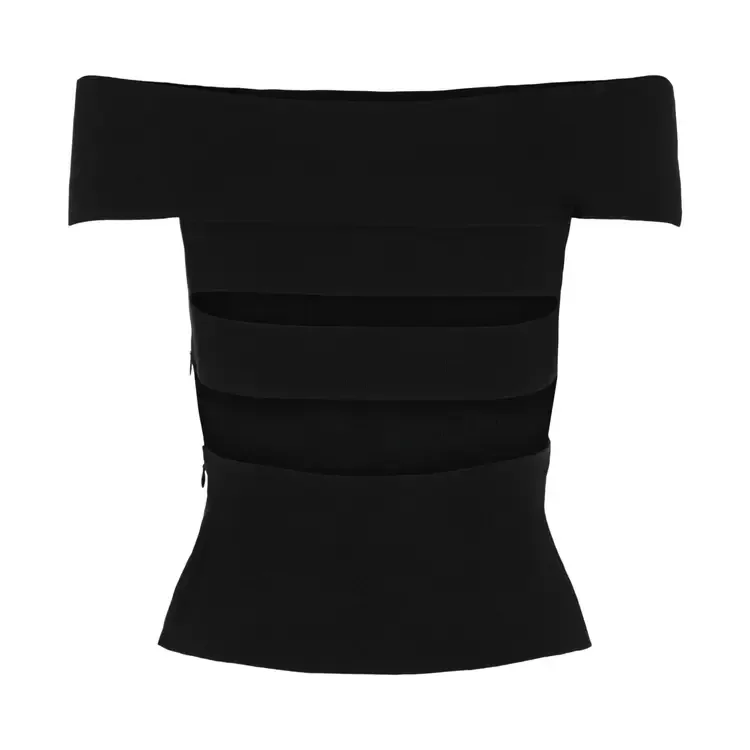 Топ Alexander McQueen с разрезами и открытыми плечами, черный