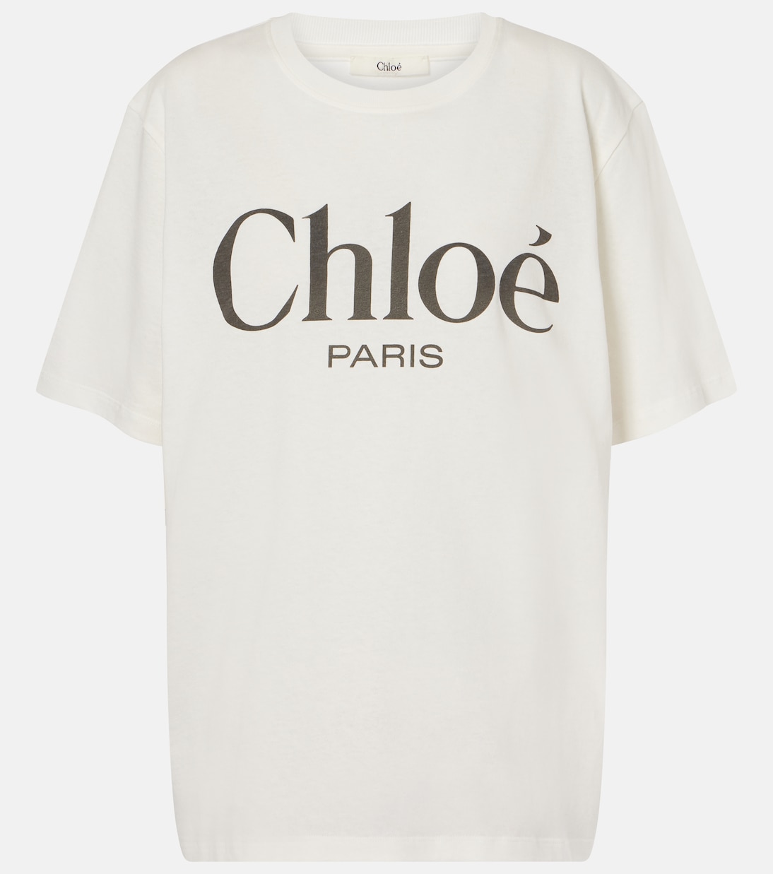 

Футболка из хлопкового джерси с логотипом Chloé, белый