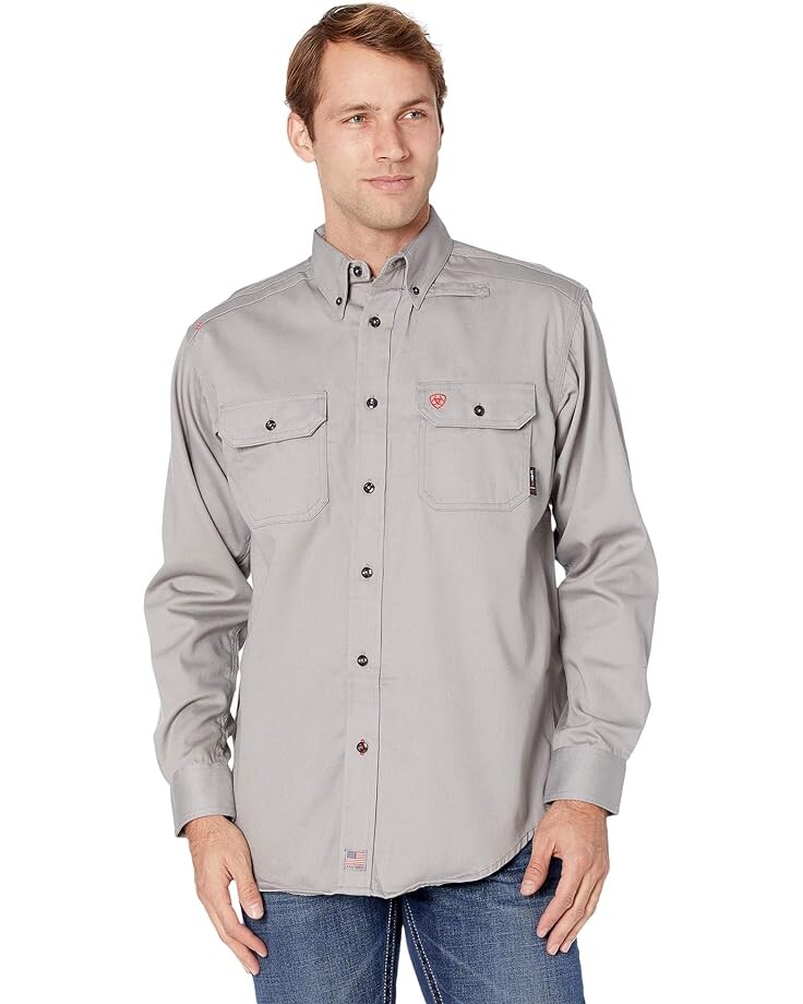 

Рубашка Ariat FR Solid Long Sleeve Work Shirt, серебряный