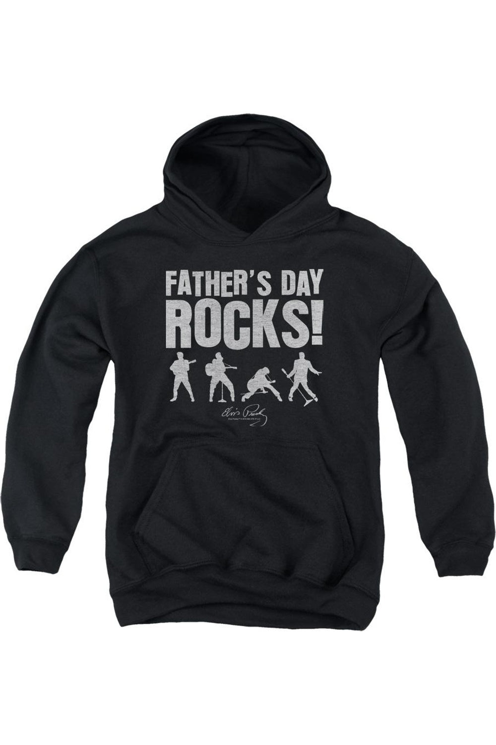 

Молодежная толстовка с капюшоном Elvis Presley «Father's Day Rocks» Gildan, черный