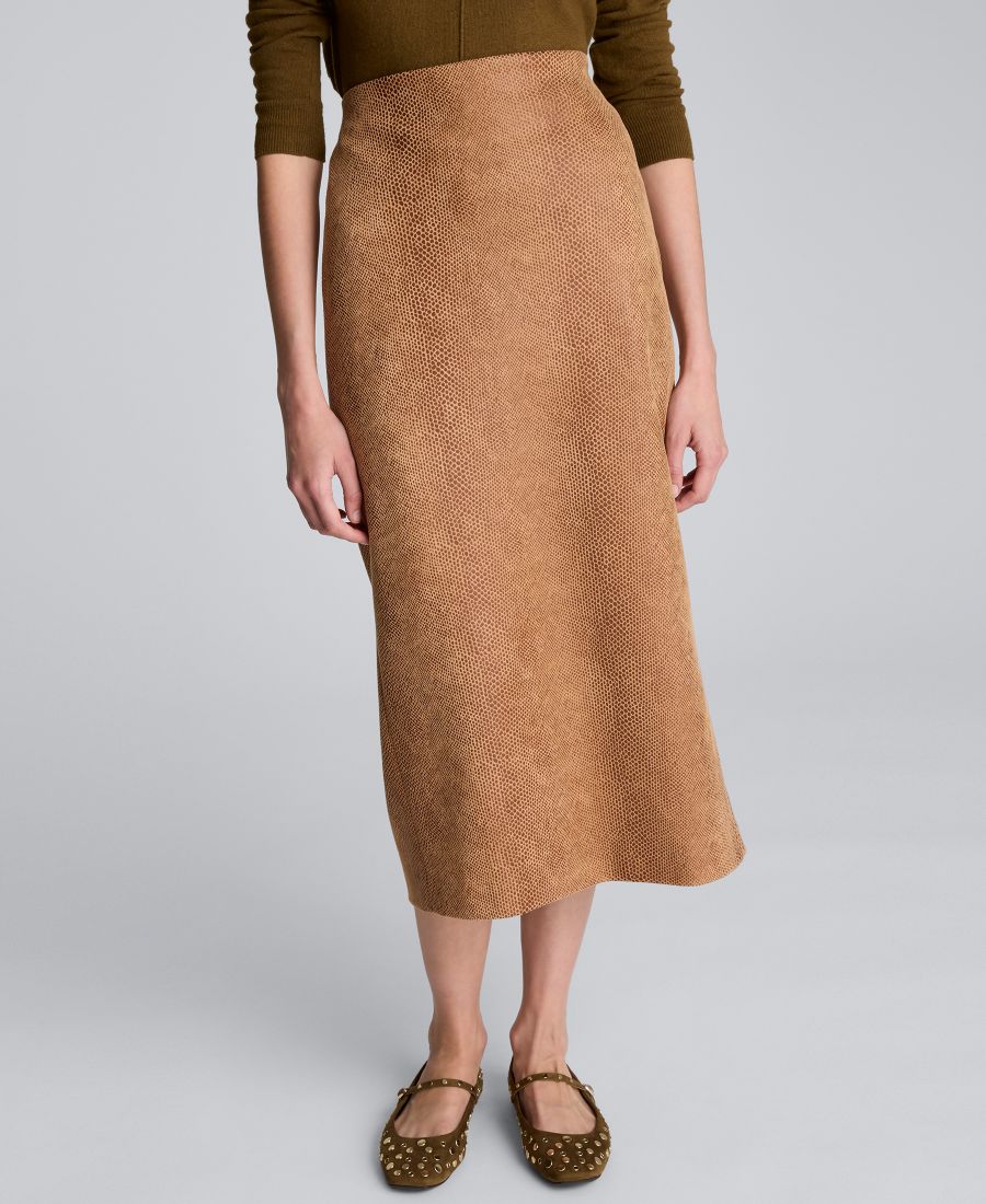 

Женская юбка миди с тисненым змеиным принтом, надевается через голову Kenneth Cole, Rinch Umber