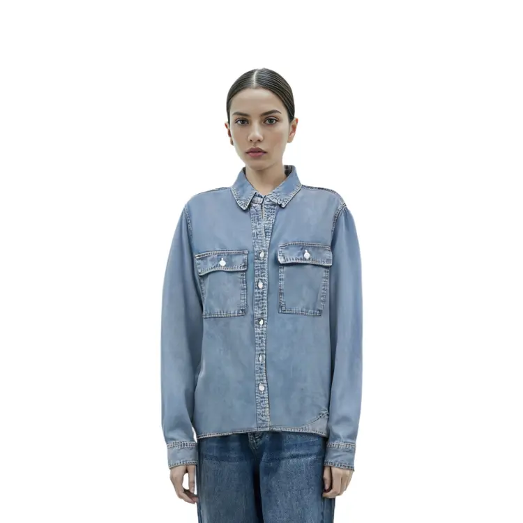 Levis SS24 летняя коллекция рубашка женская dark blue — фото 4