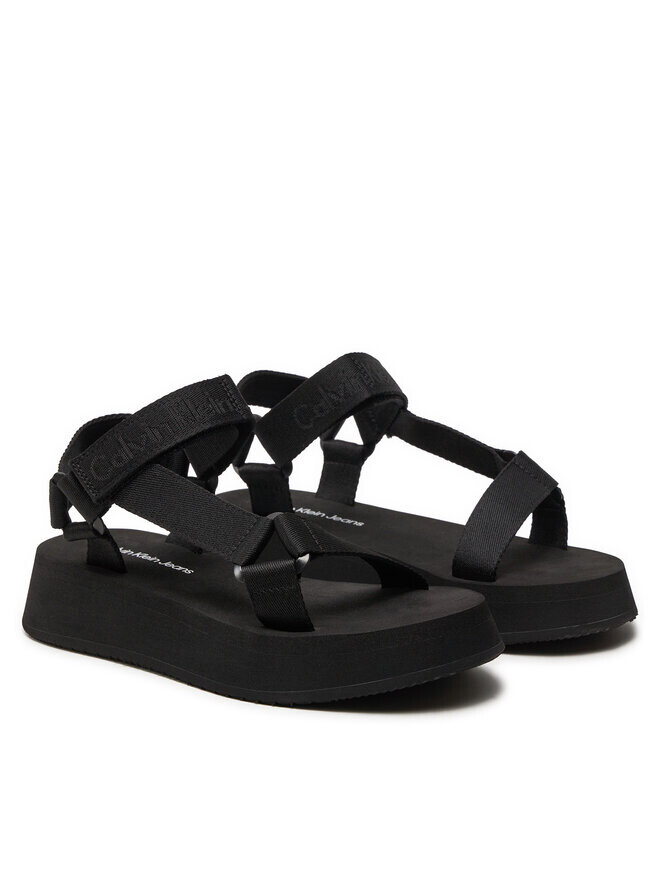 Сандалии Calvin Klein Jeans Sandal Velcro Webbing In Mtl YW0YW01480, черный — фото 2