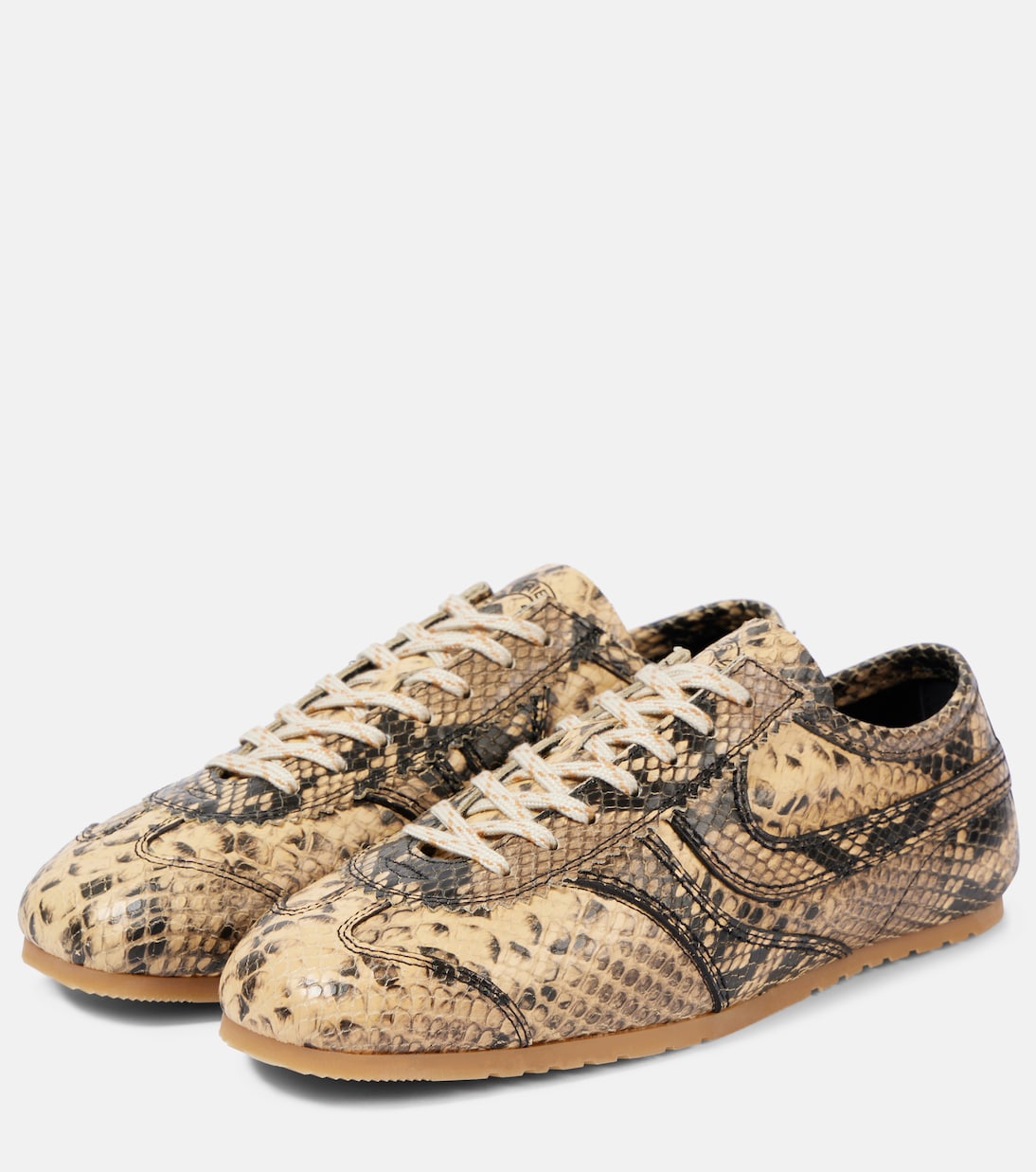 Кроссовки из кожи с эффектом змеи Dries Van Noten, бежевый — фото 4